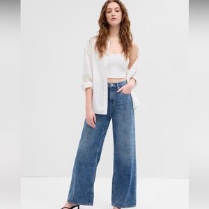 Gap high rise wide leg jeans size 16/33